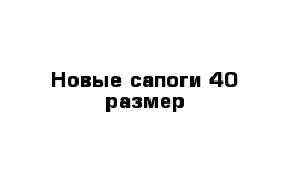 Новые сапоги 40 размер